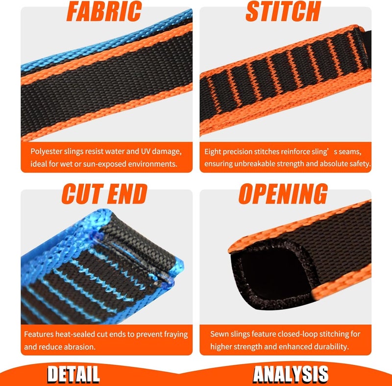 TFTICFH 25mm Climbing Sling Runner- 29kN CE Tubular Webbing- Heavy Duty Strap for Arborist, Firefighter Rescue, Rock Climbing, Rappelling, Rigging, Swing,Hanging,Yoga Hammock,Tree Work - Image 3